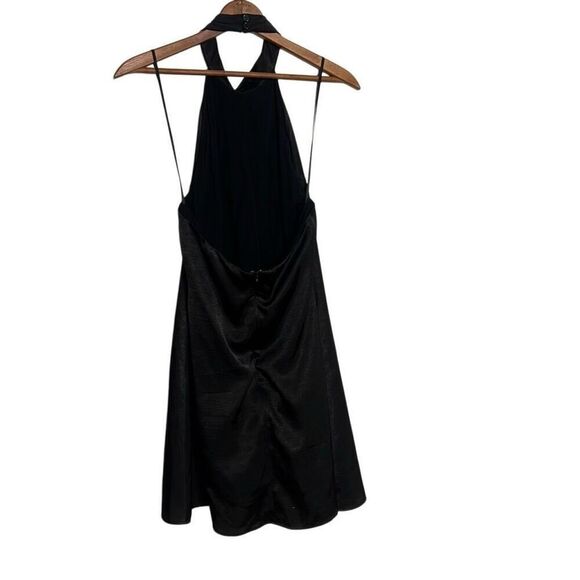Urban Outfitters Mock Halter Neck Open Back Satin Delia Mini Dress Black Small - Picture 6 of 6